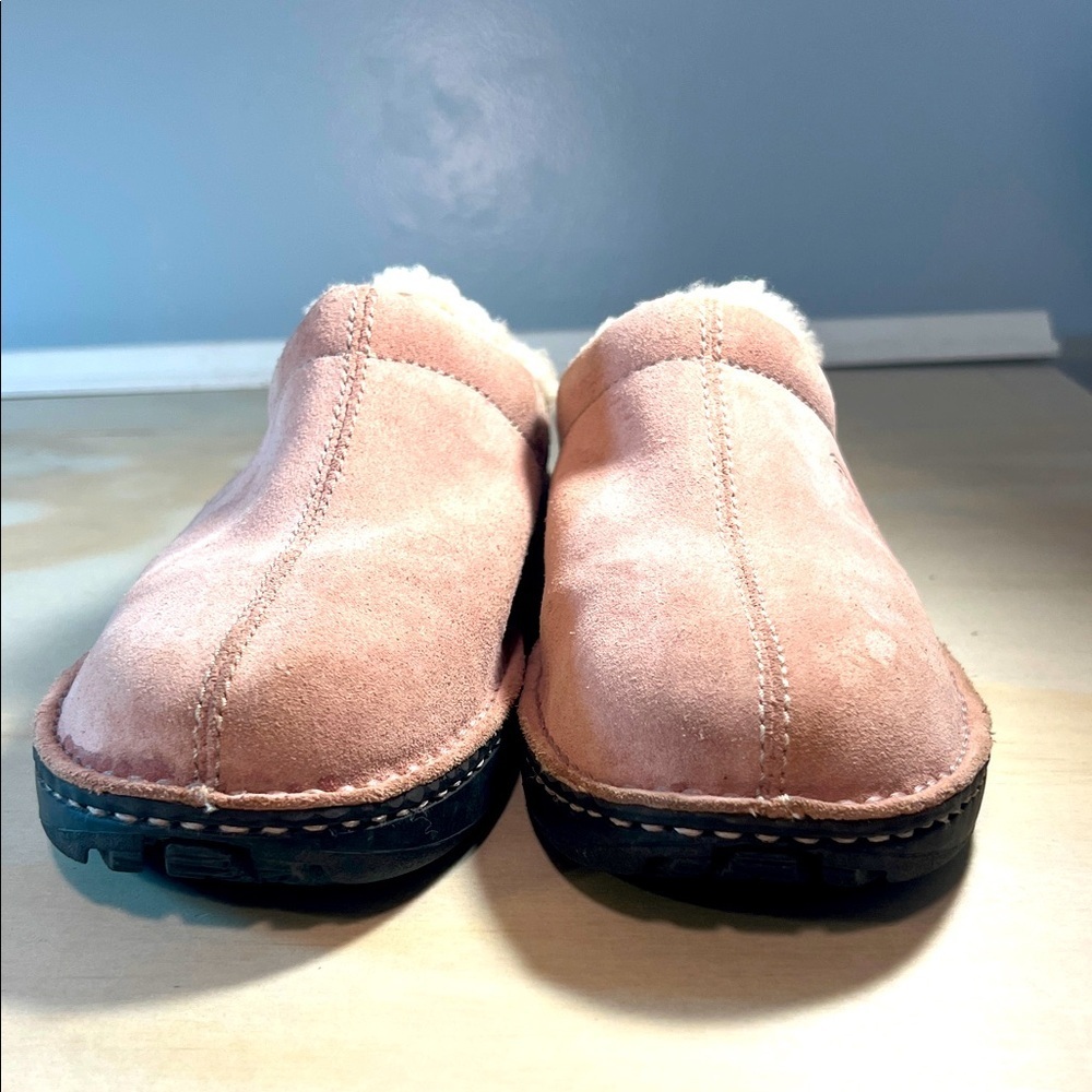 Women's Pink Suede Slip-On Shoes Sherpa lined Polo Ralph Lauren